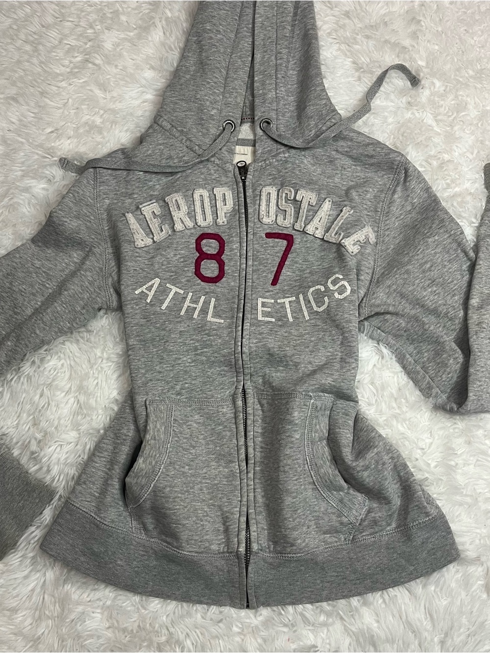 Aeropostale Gray Hoodie with '87 Athletic Patch
